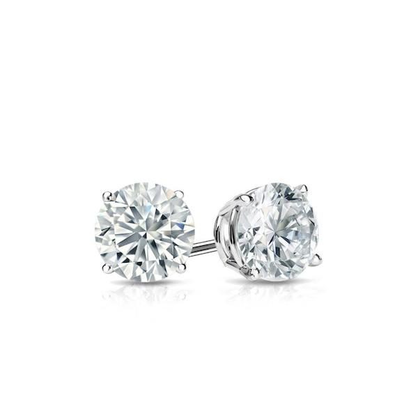 Beautiful Diamond simulant brilliant cut 1.5 carat earrings by Desert Diamonds