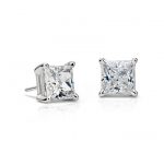 best selling princess cut solitaire diamond simulant stud earrings