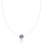 gorgeous floating bezel set diamond pendant on delicate illusion wire