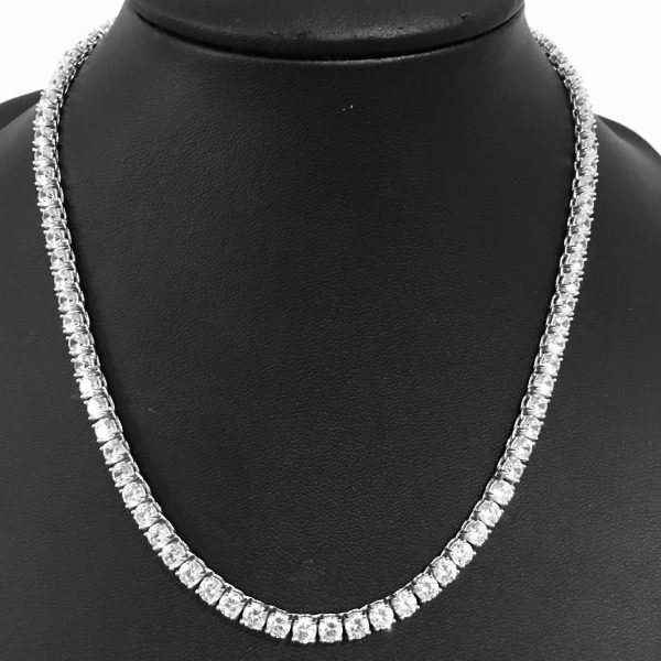 Tennis Necklace in Silver 925 with 18k white gold plating