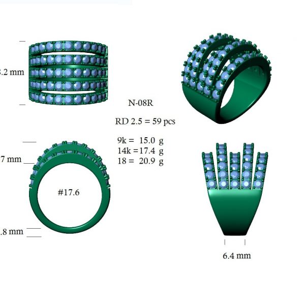 five-row-diamond-simulant-ring