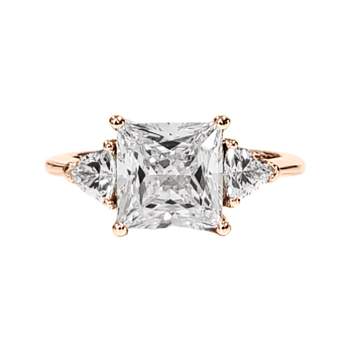 Princess cut diamond on sale with triangle side stones